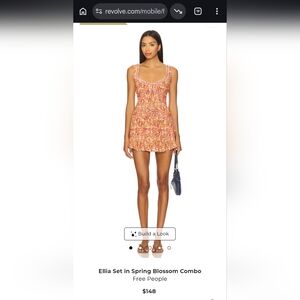 Free People Ellia Mini Dress — Orange Floral Combo